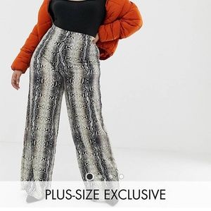 PrettyLittleThing wide snake print leg pants